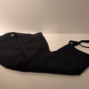 Studio Works Women's Cropped Capri Pants 8 Elastic Waist Black